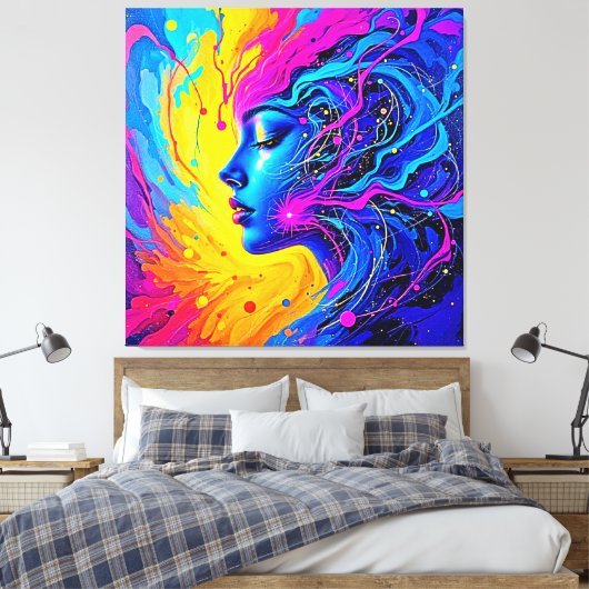夢のカラフル抽象芸術 キャンバスプリント (インサイチュ (寝室))