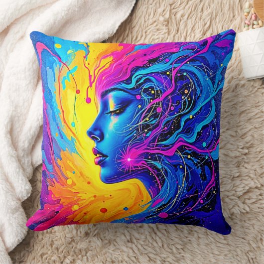 夢のカラフル抽象芸術 クッション (ブランケット)