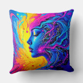 夢のカラフル抽象芸術 クッション (裏面)