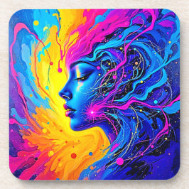 夢のカラフル抽象芸術 コースター