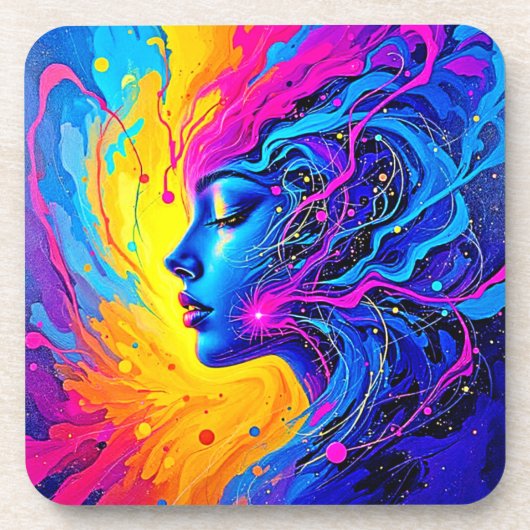 夢のカラフル抽象芸術 コースター (正面)