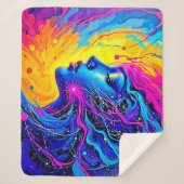 夢のカラフル抽象芸術 シェルパブランケット (正面)