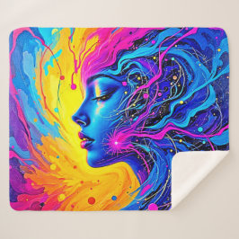 夢のカラフル抽象芸術 シェルパブランケット