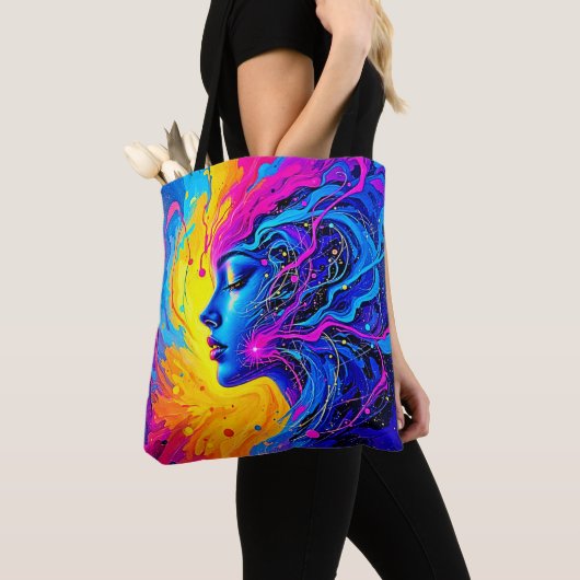 夢のカラフル抽象芸術 トートバッグ (クローズアップ)