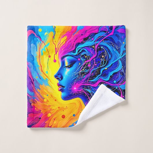 夢のカラフル抽象芸術 バスタオルセット (ウォッシュタオル)