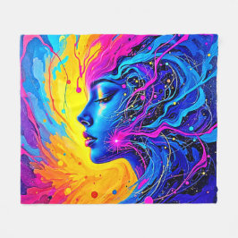 夢のカラフル抽象芸術 フリースブランケット