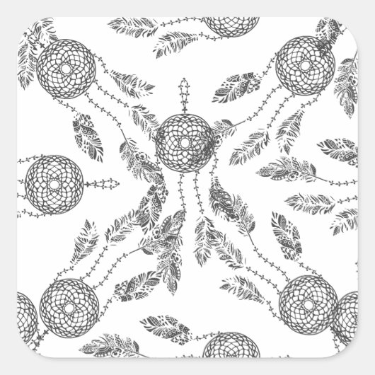 夢のキャッチャーのデザイン スクエアシール (正面)