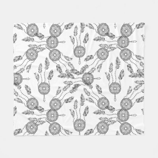 夢のキャッチャーのデザイン フリースブランケット (正面(横))