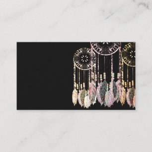 夢のキャッチャーは水色の名刺に羽をつけます 名刺
