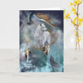 夢のキャッチャーシリーズ-精神のオオカミArtCard カード (黄色い花)