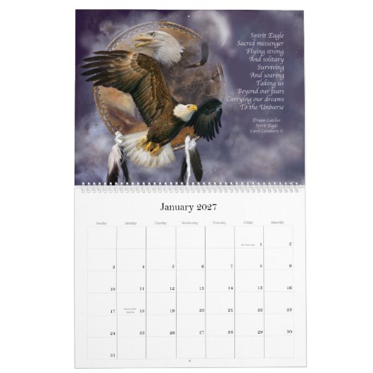 夢のキャッチャー-精神動物の芸術のカレンダー2012年 カレンダー (1月 2027)