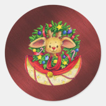 夢のシールが貼り付けられたクリスマスストッキング