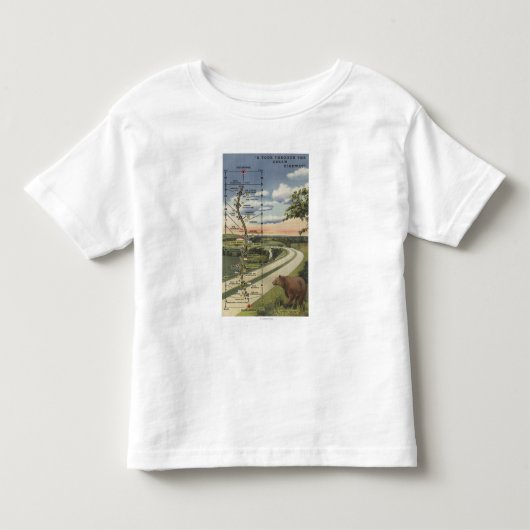 "夢のハイウェー"の詳しい地図 トドラーTシャツ (正面)