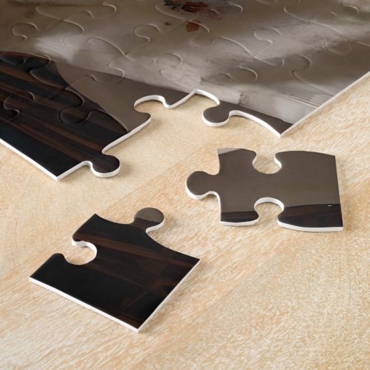 **「夢のバスケット:ベビーヒッポの居心地の良い昼寝」** ジグソーパズル (側面)