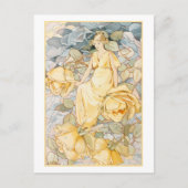 夢のバラ 黄色の花の妖精 ポストカード (正面)