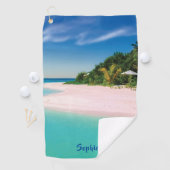 夢のビーチ(パーソナライズされた名前)   ゴルフタオル (インサイチュ)