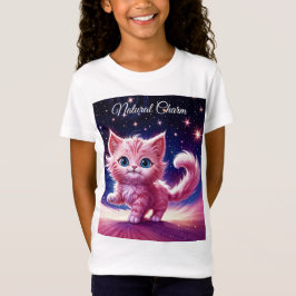 夢のピンクの子猫のペットのためのユニークなデザインの保育園 Tシャツ