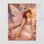 夢のピンクの花園のファンタジーフェアリー ポストカード (正面)