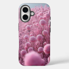 夢のピンクの花畑パターン iPhone 16ケース