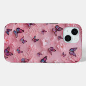 夢のピンク蝶柄iPhoneケース Case-Mate iPhoneケース (裏面 (横))