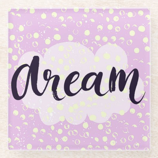 夢のピンク ガラスコースター (正面)