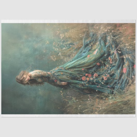夢のフィールドの女性の肖像画アート 薄葉紙 (正面)