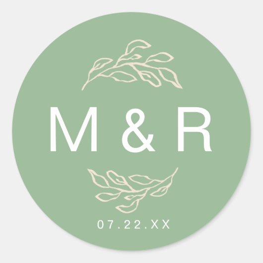 夢のフィールド緑 |フローラモノグラムのシール ラウンドシール (正面)