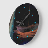 夢のボートの芸術の時計の新しいレトロのレトロ ラージ壁時計 (傾斜)