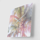 夢のヤシの木 スクエア壁時計 (傾斜)