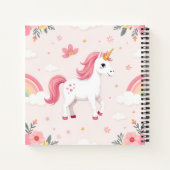 夢のユニコーン，虹，花ガーリー, ノートブック (裏面)