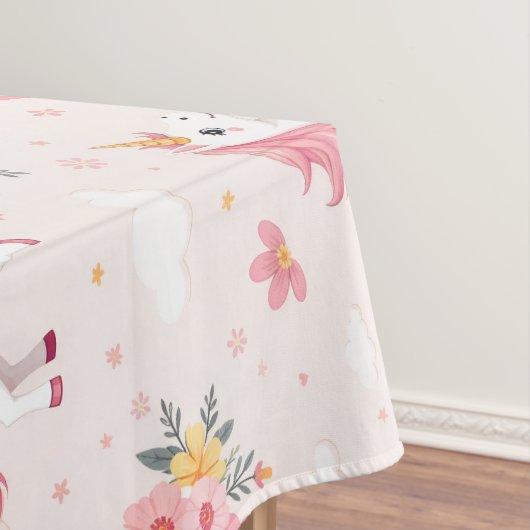 夢のユニコーン，虹，花，かわいい テーブルクロス (インサイチュ)