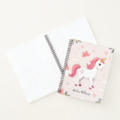 夢のユニコーン，虹，花，かわいい ノートブック (内部)