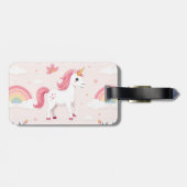 夢のユニコーン，虹，花，かわいい ラゲッジタグ (裏面横)