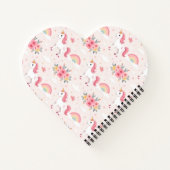 夢のユニコーン，虹，花，ハート ノートブック (裏面)