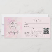 夢のレインボーユニコーン水の色ギフトカード (裏面)