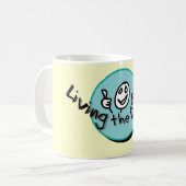 夢のロゴのマグ住んでいます コーヒーマグカップ (正面左)