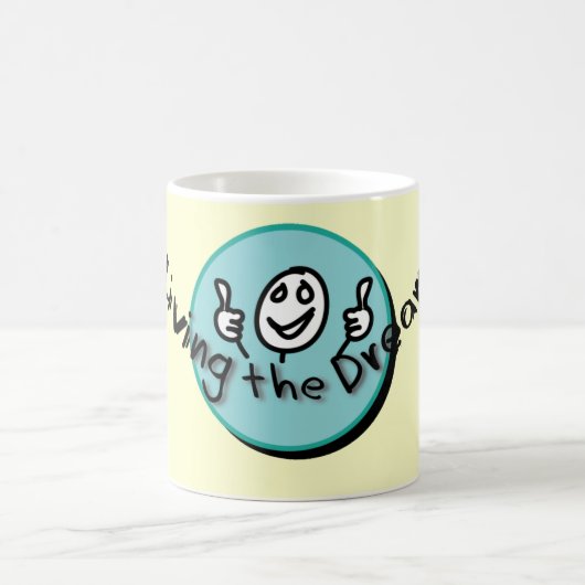 夢のロゴのマグ住んでいます コーヒーマグカップ (中央)