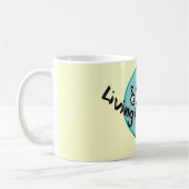 夢のロゴのマグ住んでいます コーヒーマグカップ (左)