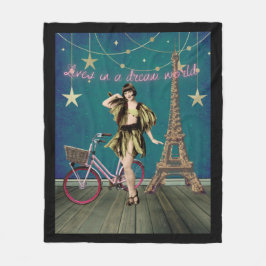 夢の世界で生きファンキー続ける フリースブランケット