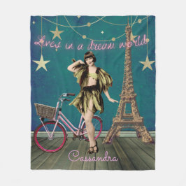 夢の世界で生きファンキー続ける フリースブランケット