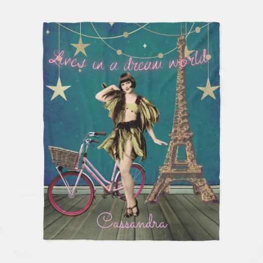 夢の世界で生きファンキー続ける フリースブランケット (正面)