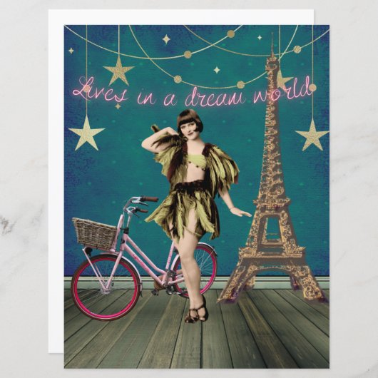 夢の世界のスクラップブックファンキー紙に住む (正面/裏面)