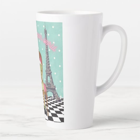 夢の世界のヴィンテージに住ファンキーむ カフェラテマグ (右)