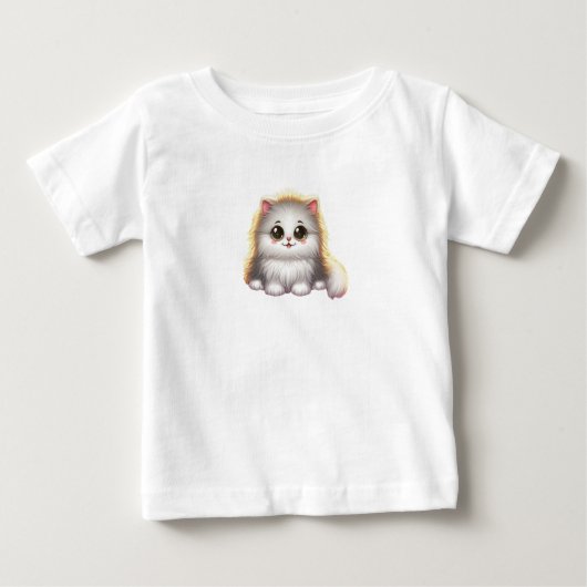 夢の中でふわふわの猫 ベビーTシャツ (正面)