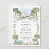 夢の中でエレガントなQRコードの結婚式 招待状 (正面)