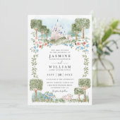 夢の中でエレガントなQRコードの結婚式 招待状 (スタンド正面)