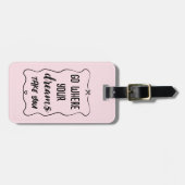 夢の中でピンク色に染まガーリーる ラゲッジタグ (正面横)