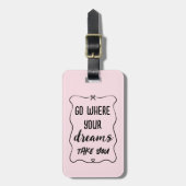 夢の中でピンク色に染まガーリーる ラゲッジタグ (正面縦)