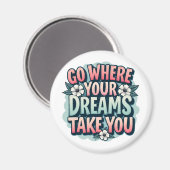 夢の中でモチベーションを上げる引用文 マグネット (正面/裏面)