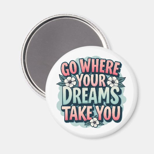 夢の中でモチベーションを上げる引用文 マグネット (正面/裏面)